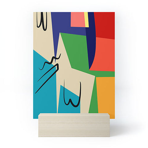Little Dean Multicolor abstract geometric Mini Art Print