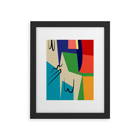 Little Dean Multicolor abstract geometric Framed Art Print