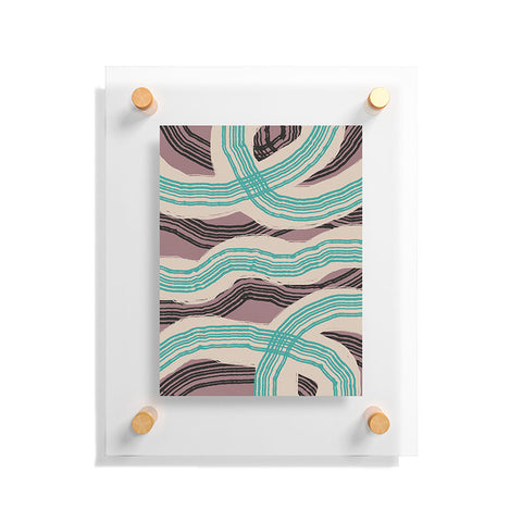 Little Dean Muted pink and green stripe Floating Acrylic Print