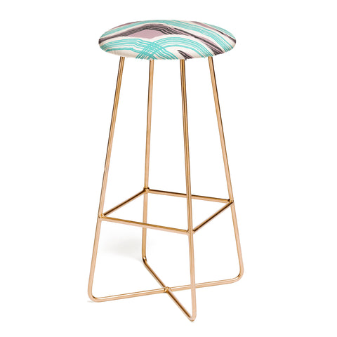 Little Dean Muted pink and green stripe Bar Stool
