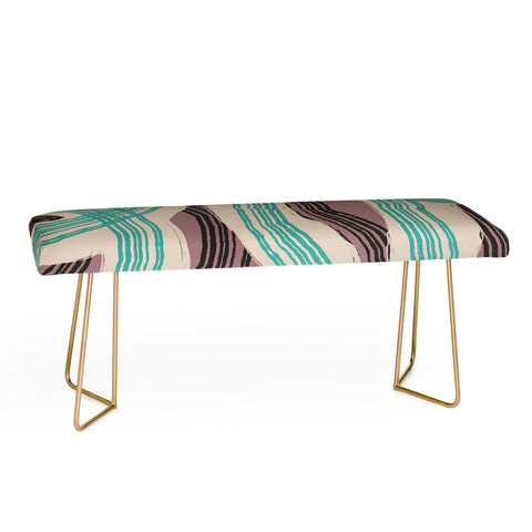 Little Dean Muted pink and green stripe Bench