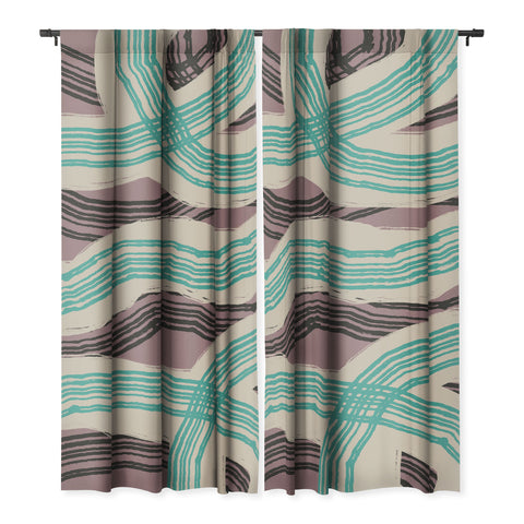 Little Dean Muted pink and green stripe Blackout Non Repeat