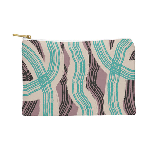 Little Dean Muted pink and green stripe Pouch