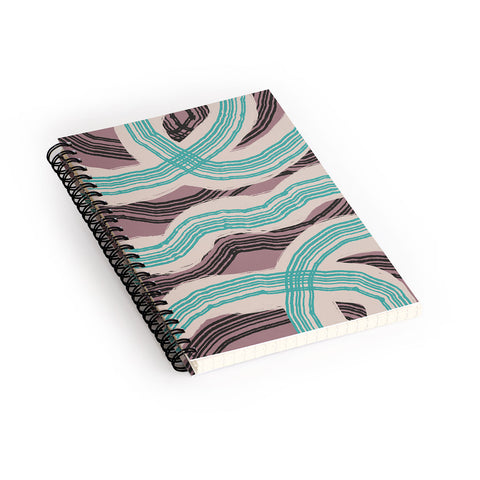 Little Dean Muted pink and green stripe Spiral Notebook