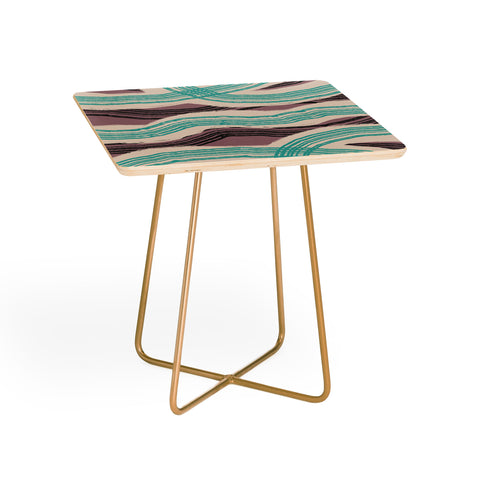 Little Dean Muted pink and green stripe Side Table