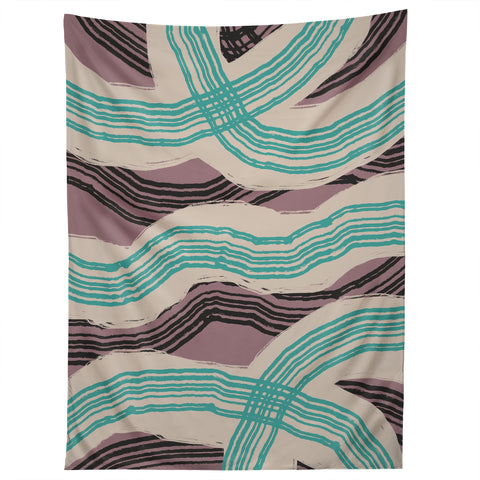 Little Dean Muted pink and green stripe Tapestry