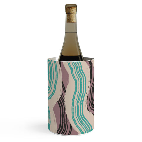Little Dean Muted pink and green stripe Wine Chiller