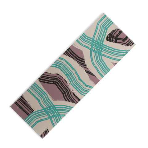 Little Dean Muted pink and green stripe Yoga Mat