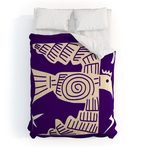 Little Dean Night bird in purple Comforter