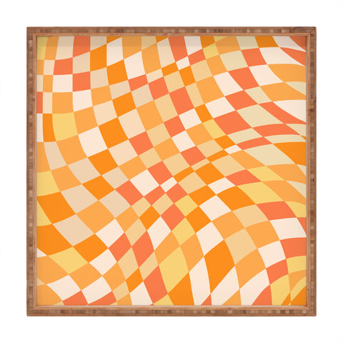 Little Dean Orange shades checkers Square Tray