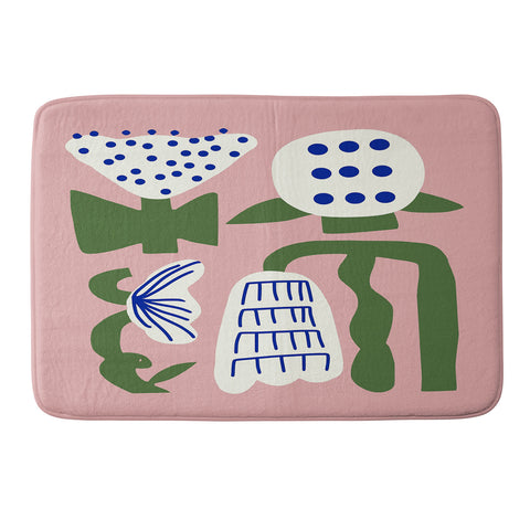 Little Dean Pink lotus arrangement Memory Foam Bath Mat