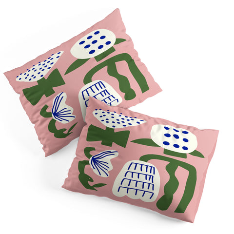 Little Dean Pink lotus arrangement Pillow Shams