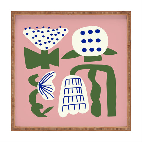 Little Dean Pink lotus arrangement Square Tray