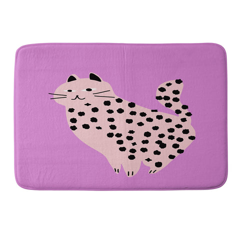 Little Dean Pink power cat Memory Foam Bath Mat