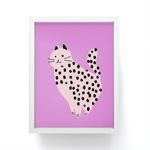 Little Dean Pink power cat Framed Mini Art Print