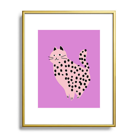 Little Dean Pink power cat Metal Framed Art Print