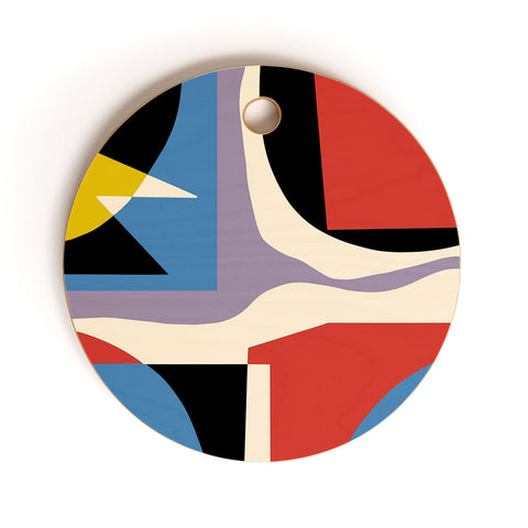 Little Dean Primary abstract Cutting Board Round