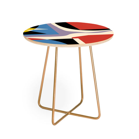 Little Dean Primary abstract Round Side Table