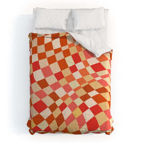 Little Dean Shades of red checker pattern Comforter