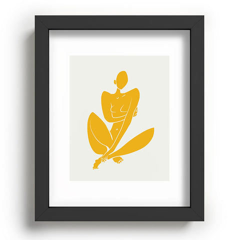 Little Dean Sitting nude in yellow modern Recessed Framing Rectangle