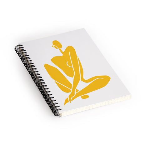 Little Dean Sitting nude in yellow Spiral Notebook