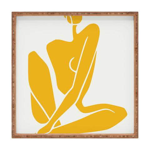 Little Dean Sitting nude in yellow Square Tray