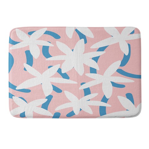 Little Dean Star pink spring bloom Memory Foam Bath Mat