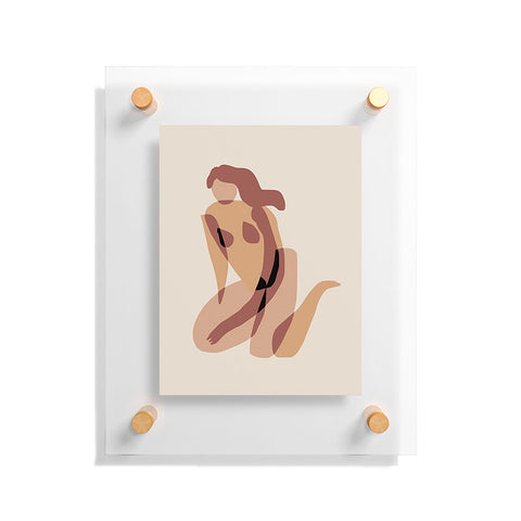 Little Dean Terracotta nude Floating Acrylic Print