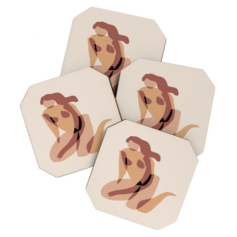 Little Dean Terracotta nude Coaster Set