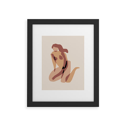 Little Dean Terracotta nude Framed Art Print