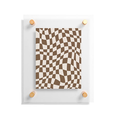 Little Dean Wavy brown checker Floating Acrylic Print