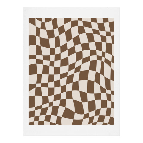 Little Dean Wavy brown checker Art Print