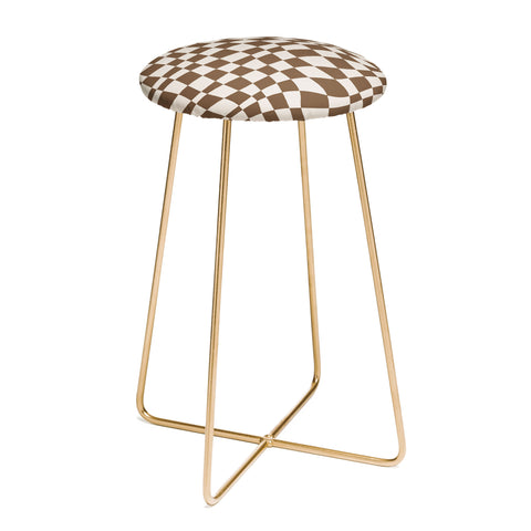 Little Dean Wavy brown checker Counter Stool