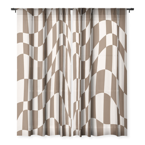 Little Dean Wavy brown checker Sheer Non Repeat