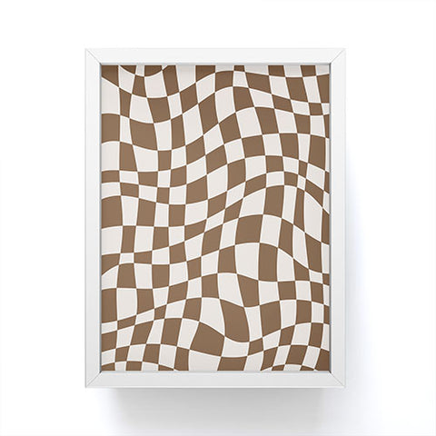 Little Dean Wavy brown checker Framed Mini Art Print