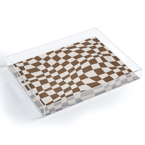 Little Dean Wavy brown checker Acrylic Tray