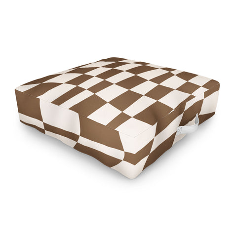 Little Dean Wavy brown checker Outdoor Floor Cushion