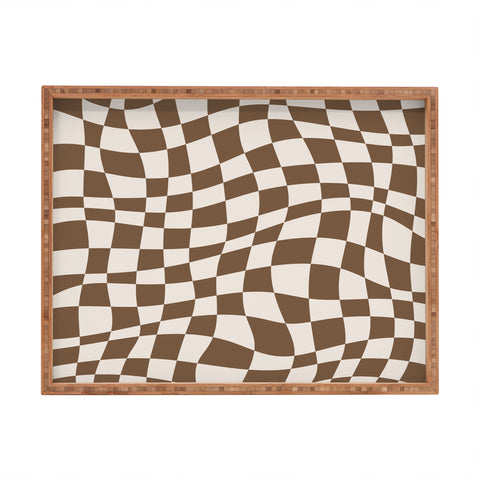 Little Dean Wavy brown checker Rectangular Tray