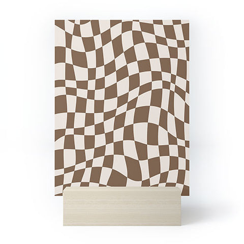 Little Dean Wavy brown checker Mini Art Print