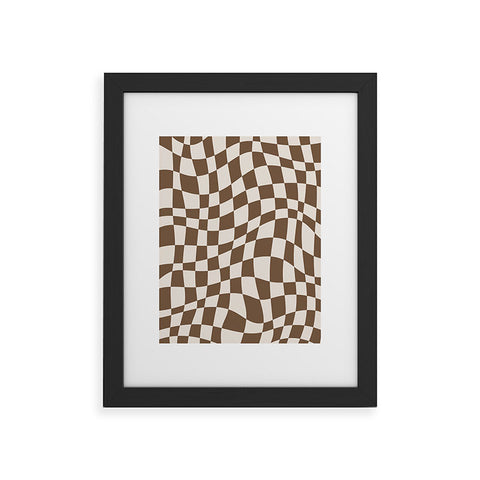 Little Dean Wavy brown checker Framed Art Print