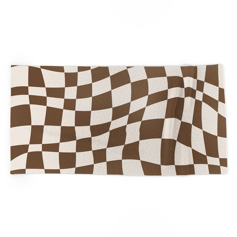 Little Dean Wavy brown checker Beach Towel