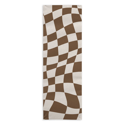 Little Dean Wavy brown checker Yoga Towel