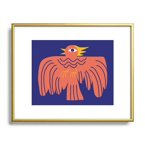 Little Dean Whimsical phoenix Metal Framed Art Print