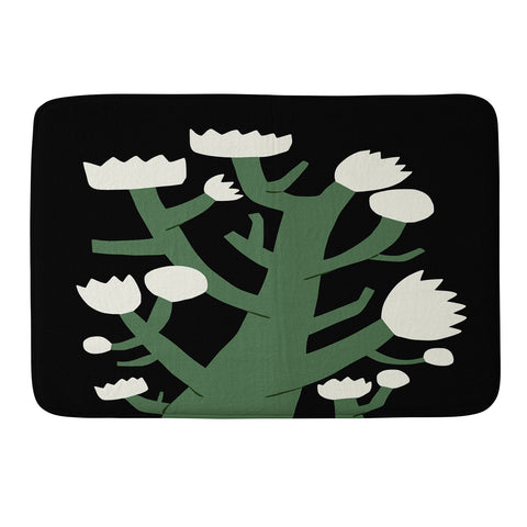 Little Dean White blossom spring Memory Foam Bath Mat