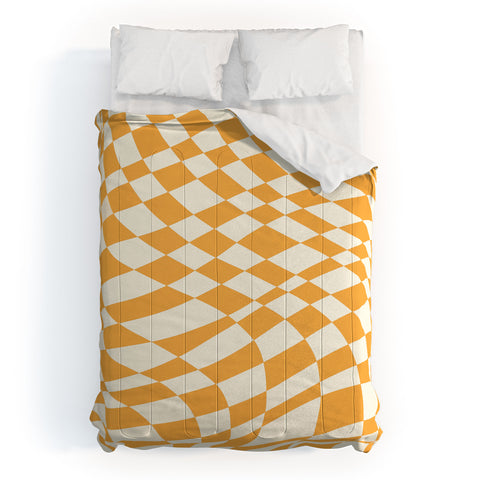 Little Dean Yellow and white checker twist Comforter
