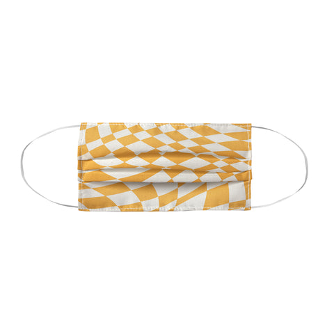 Little Dean Yellow and white checker twist Face Mask