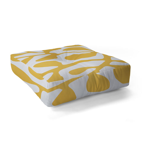 Little Dean Yellow crawler pattern Floor Pillow Square
