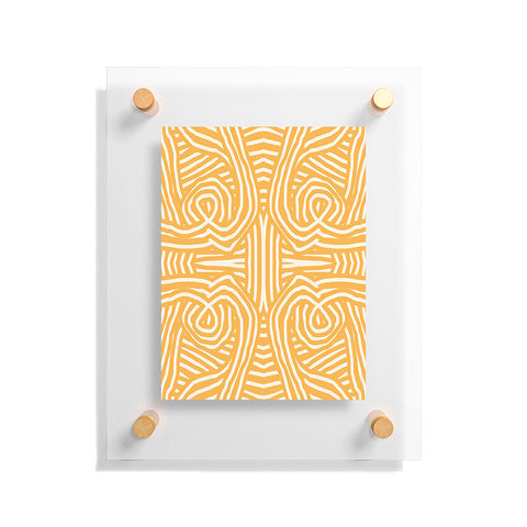 Little Dean Yellow mustard boho stripe Floating Acrylic Print