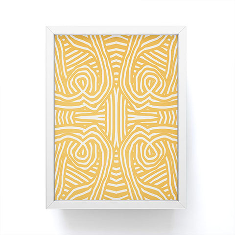 Little Dean Yellow mustard boho stripe Framed Mini Art Print