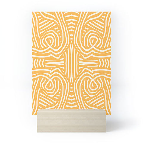 Little Dean Yellow mustard boho stripe Mini Art Print